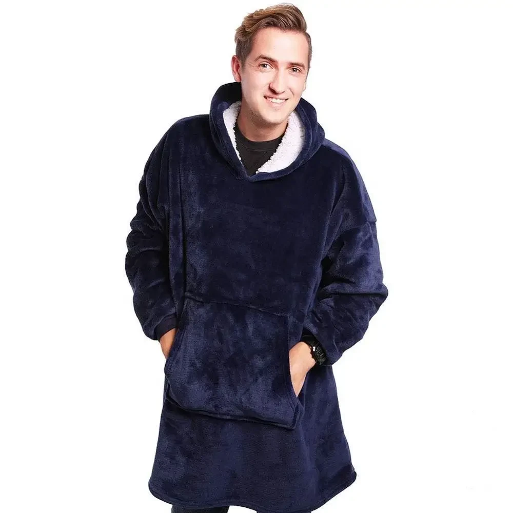 Толстовка плед із капюшоном Huggle Hoodie Синій