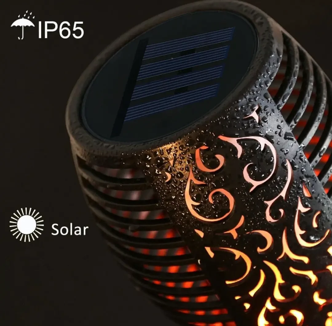 Водонепроницаемый фонарь 80 см с эффектом пламени Solar flame led light sensor activated