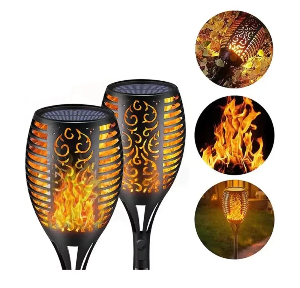 Водонепроницаемый фонарь 80 см с эффектом пламени Solar flame led light sensor activated