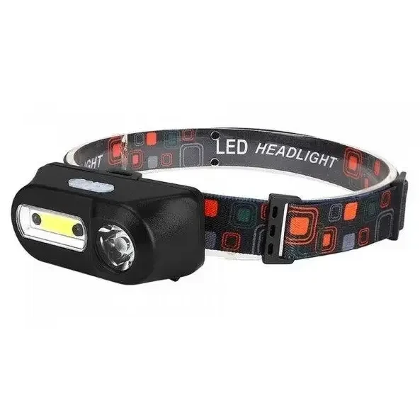 Налобный фонарь BL 1801A /1804A COB XPE + сенсор 18650 USB charge | Фонарик на голову аккумуляторный
