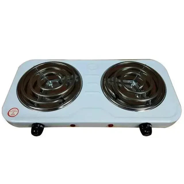 Електрична настільна плита дві конфорки Hot Plate HP-JX2020B спіральний тен, 2 кВт, 5 режимів Білий UKG