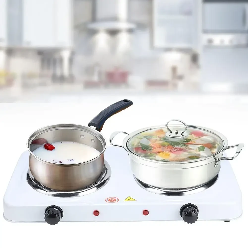 Електрична настільна плита дві конфорки Hot Plate HP-JX2020B спіральний тен, 2 кВт, 5 режимів Білий UKG