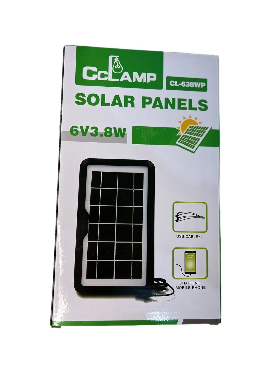 Портативная солнечная панель Cclamp CL-638wp 3.8W 6V IP65