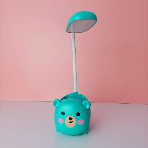 Лампа настольная с органайзером Quite Light Bear синий аккумуляторная