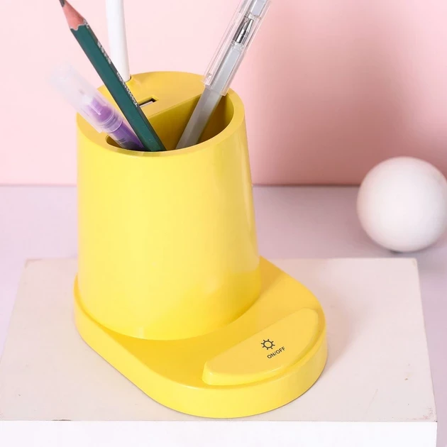 Лампа настольная DESKTOP LAMP EL-2176 с функцией Powebank 1200mAh, держателем телефона желтая