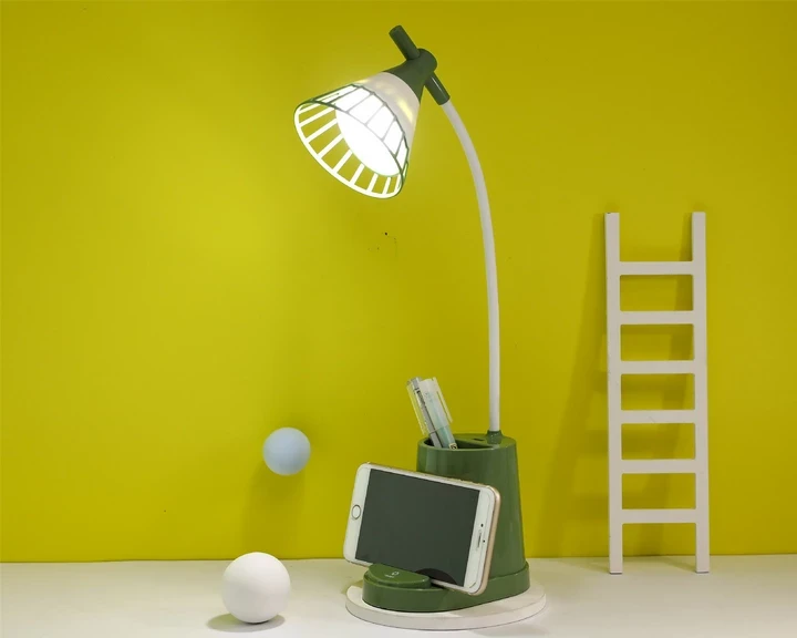 Лампа настольная на гибкой ножке DESKTOP LAMP EL-2176 зелёная с функцией Powebank 1200mAh