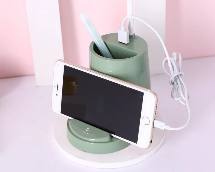 Лампа настольная на гибкой ножке DESKTOP LAMP EL-2176 зелёная с функцией Powebank 1200mAh