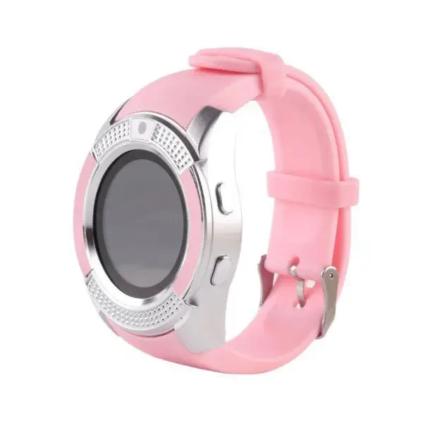 Часы Smart watch V8 розовый с камерой и sim-картой
