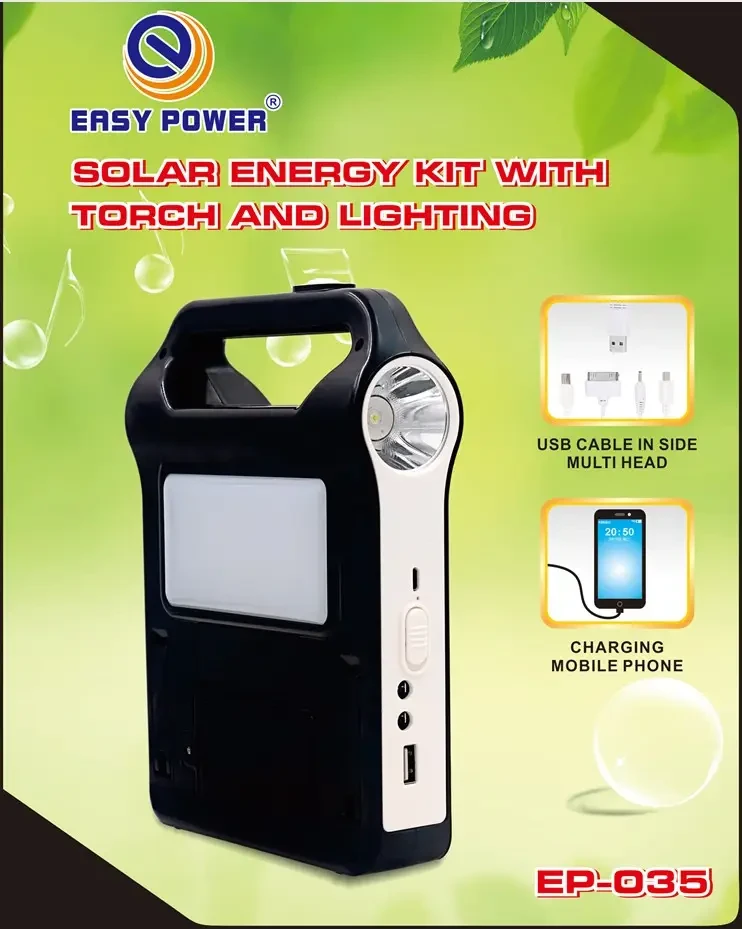 Фонарь-Power Bank-блютуз (2400mAh) с солнечной панелью EP-035