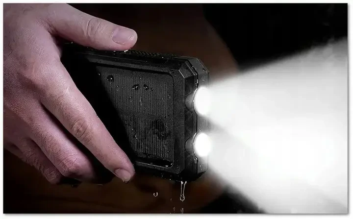 POWER BANK D003 на 30000mAh и 2 USB с солнечной панелью