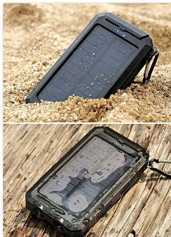 POWER BANK D003 на 30000mAh и 2 USB с солнечной панелью