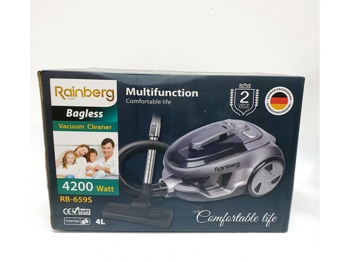 Пылесос Rainberg RB-659S колбовый с регулятором мощности HEPA фильтр 4L - 4200 W