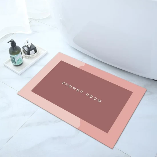 Нековзний вологостійкий килимок для ванни Shower Room 40х60 см Рожевий