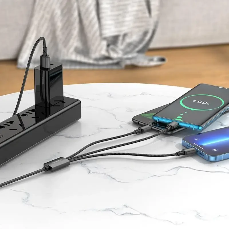 Кабель Borofone BX72 3-in-1 charging cable(iP+Type-C+Micro)