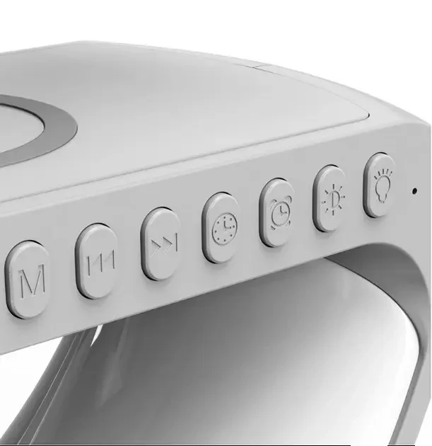 Светильник, ночник RGB Smart Light Sound Machine с беспроводной зарядкой 15W и Bluetooth колонкой 3W - черный