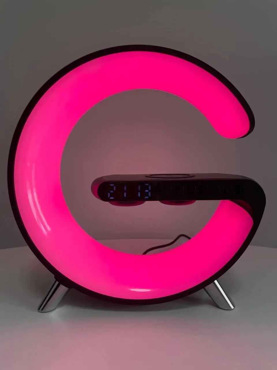 Светильник, ночник RGB Smart Light Sound Machine с беспроводной зарядкой 15W и Bluetooth колонкой 3W - черный