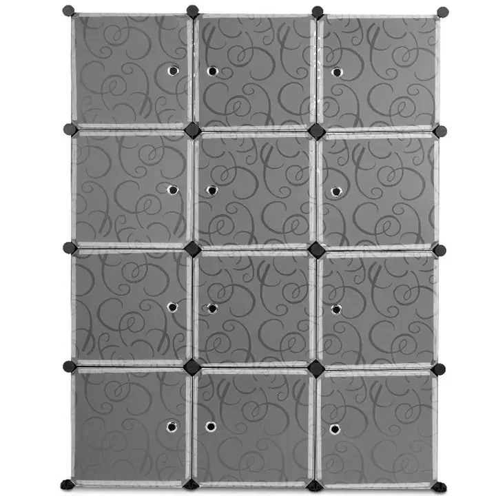 Пластикова складана шафа Storage Cube Cabinet «МР 312-62» Чорна (110х37х146см)