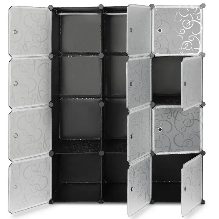 Пластикова складана шафа Storage Cube Cabinet «МР 312-62» Чорна (110х37х146см)