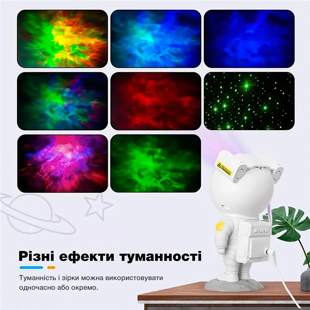 Проєктор зоряного неба з галактикою та пультом керування Астронавт EVIO