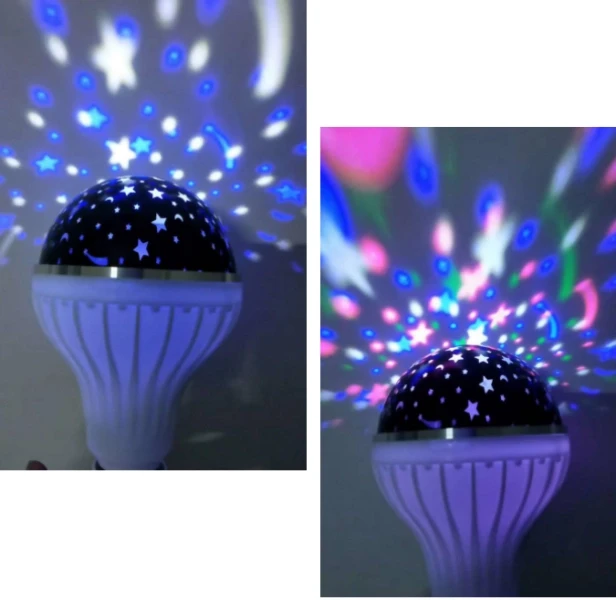Лампа проектор звёздного неба в патрон Master Bulb601-HX 6Вт, ночник, 3 цвета свечения, 220В