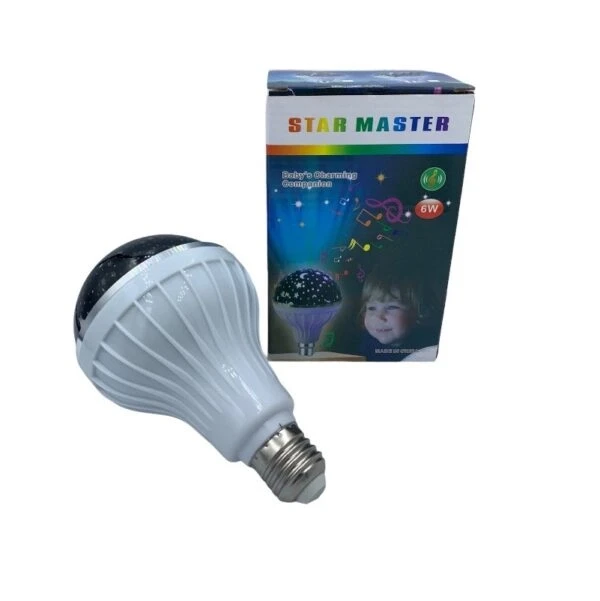 Лампа проектор звёздного неба в патрон Master Bulb601-HX 6Вт, ночник, 3 цвета свечения, 220В