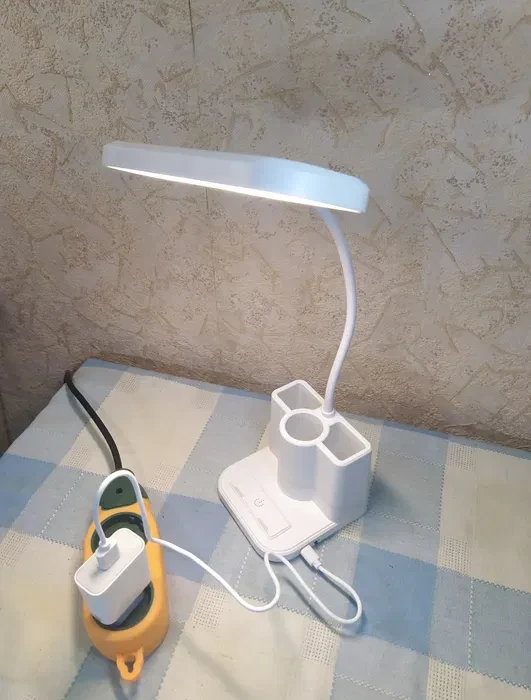 Светодиодная настольная лампа Led table lamp qp-2209-B с USB юсб теплый и холодный белый свет
