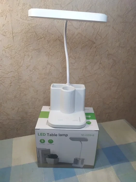 Светодиодная настольная лампа Led table lamp qp-2209-B с USB юсб теплый и холодный белый свет