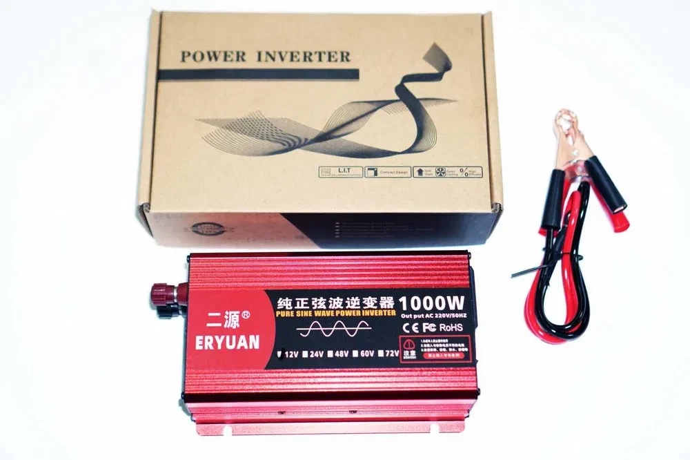 Преобразователь Инвертор Інвертор чис.синус ERYUAN AC/DC  LCD 12v 1000W Для котла