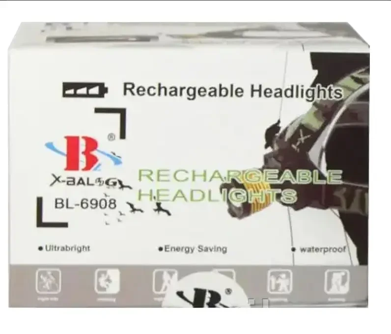 Фонарик налобный BAILONG BL-6908-2 Встроенный аккумулятор из УФ