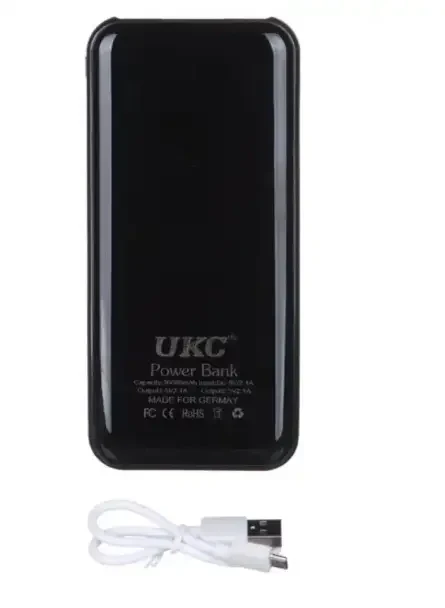 Мобильная зарядка Power Bank с экраном и фонариком 30000/9600mAh UKC