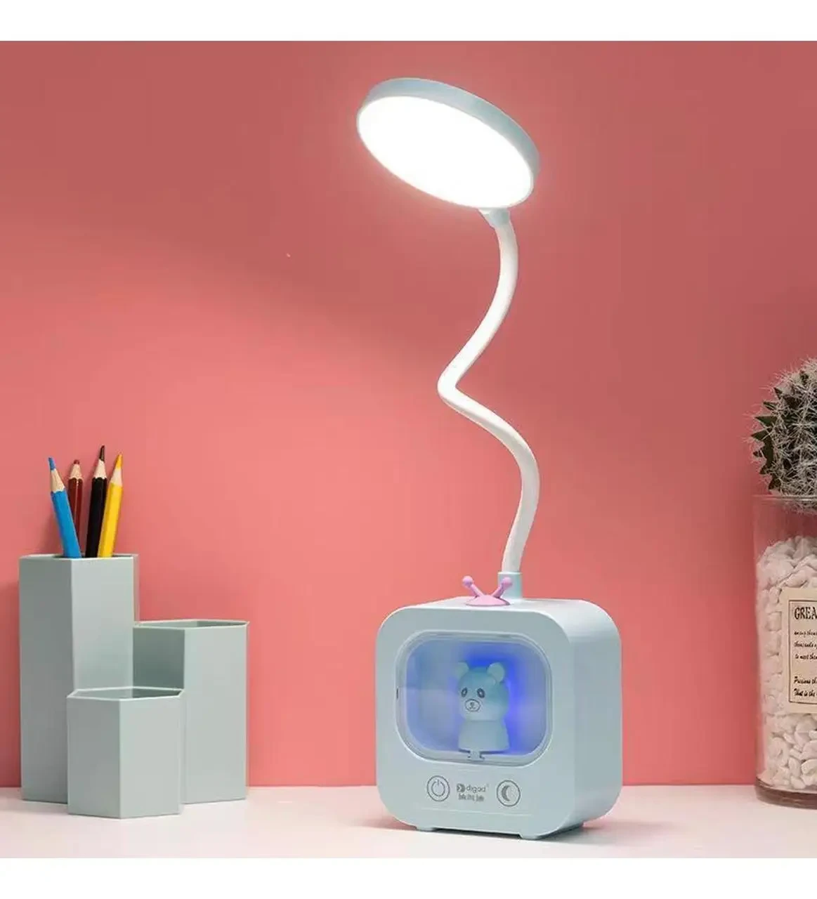 Светодиодная настольная лампа с движущейся головкой и RGB - подсветкой Плюшевого Мишки DIGAD 1943
