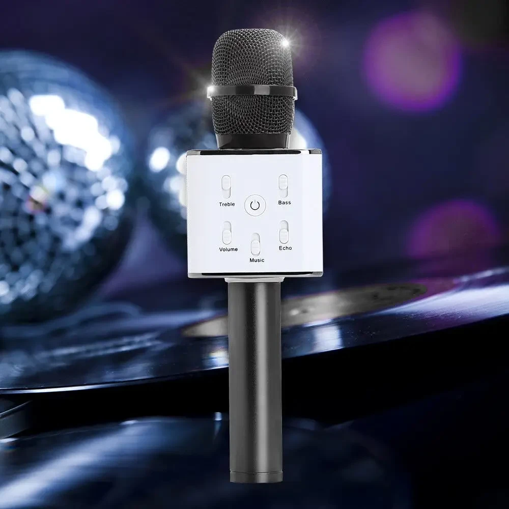 Детский беспроводной микрофон караоке Q7 USB c функцией смены голоса без чехла