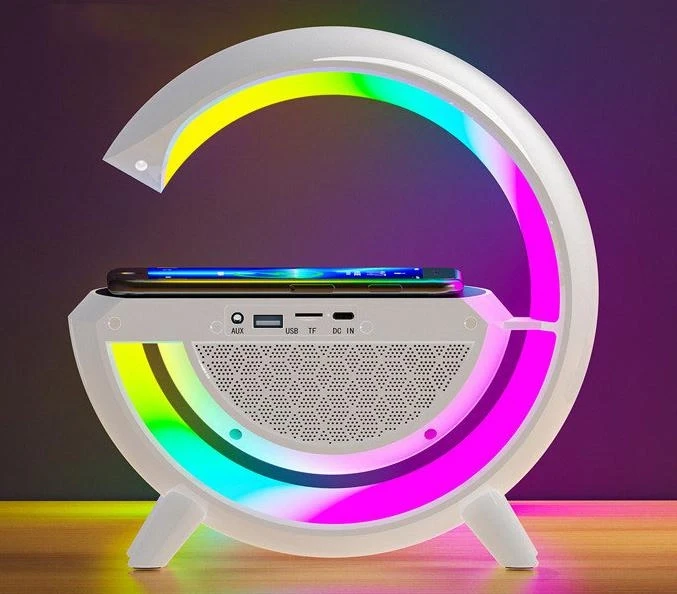 Настільна смарт-лампа, нічник BT-3401 RGB Rainbow Light-Wireless Happy Light з Bluetooth колонкою + бездрот