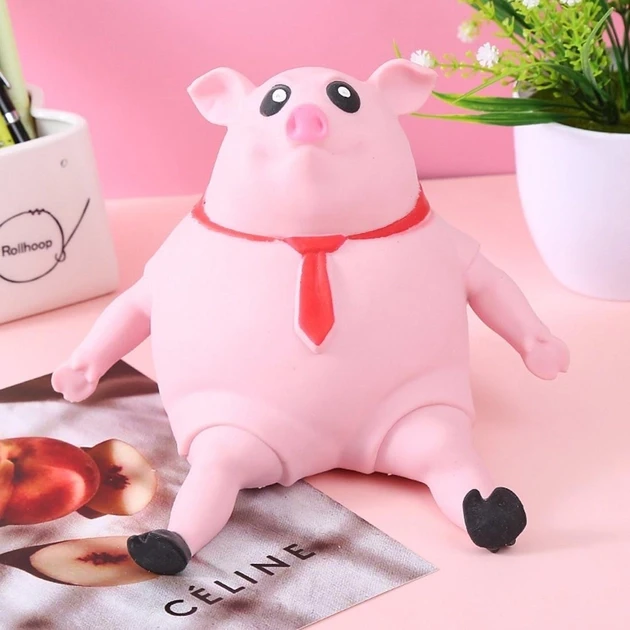 Игрушка антистресс сквиш БОЛЬШОЙ Розовая свинья Pink Pig BIG  50 см