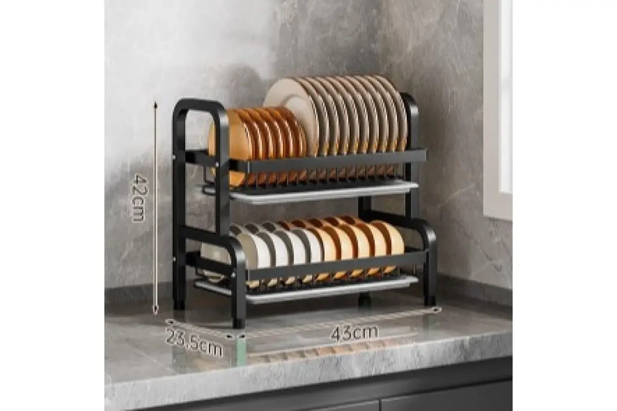 Органайзер для сушки и хранения посуды металл 2 яруса Bawl Rack (R2F-43см)