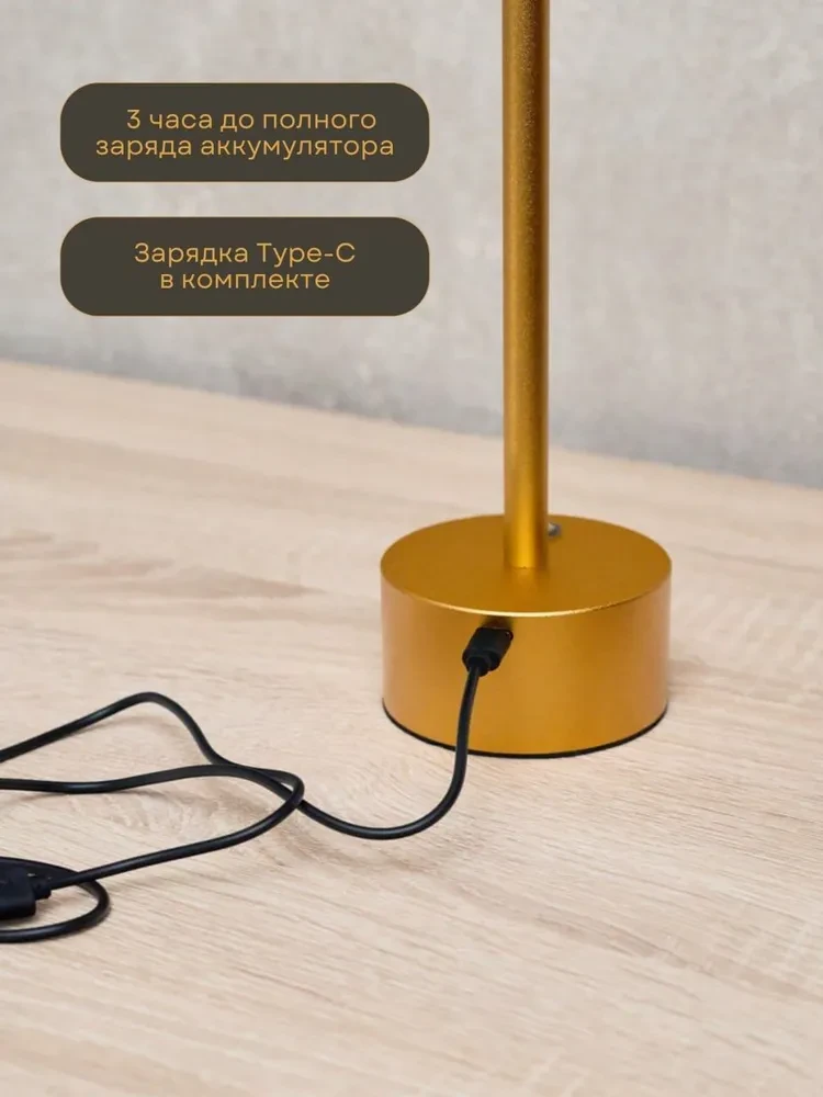 Беспроводная светодиодная настольная LED лампа для чтения с плавным монохромным затемнением A21