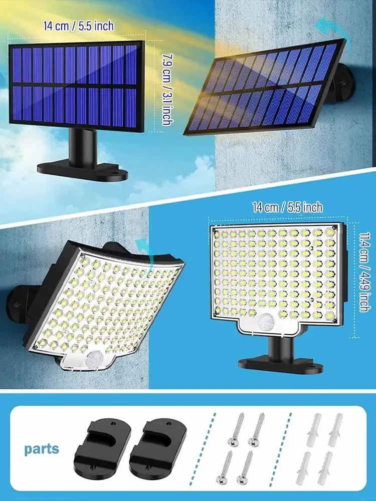 Светильник на солнечной батарее с датчиком движения Solar wall lamp BL-104-SMD