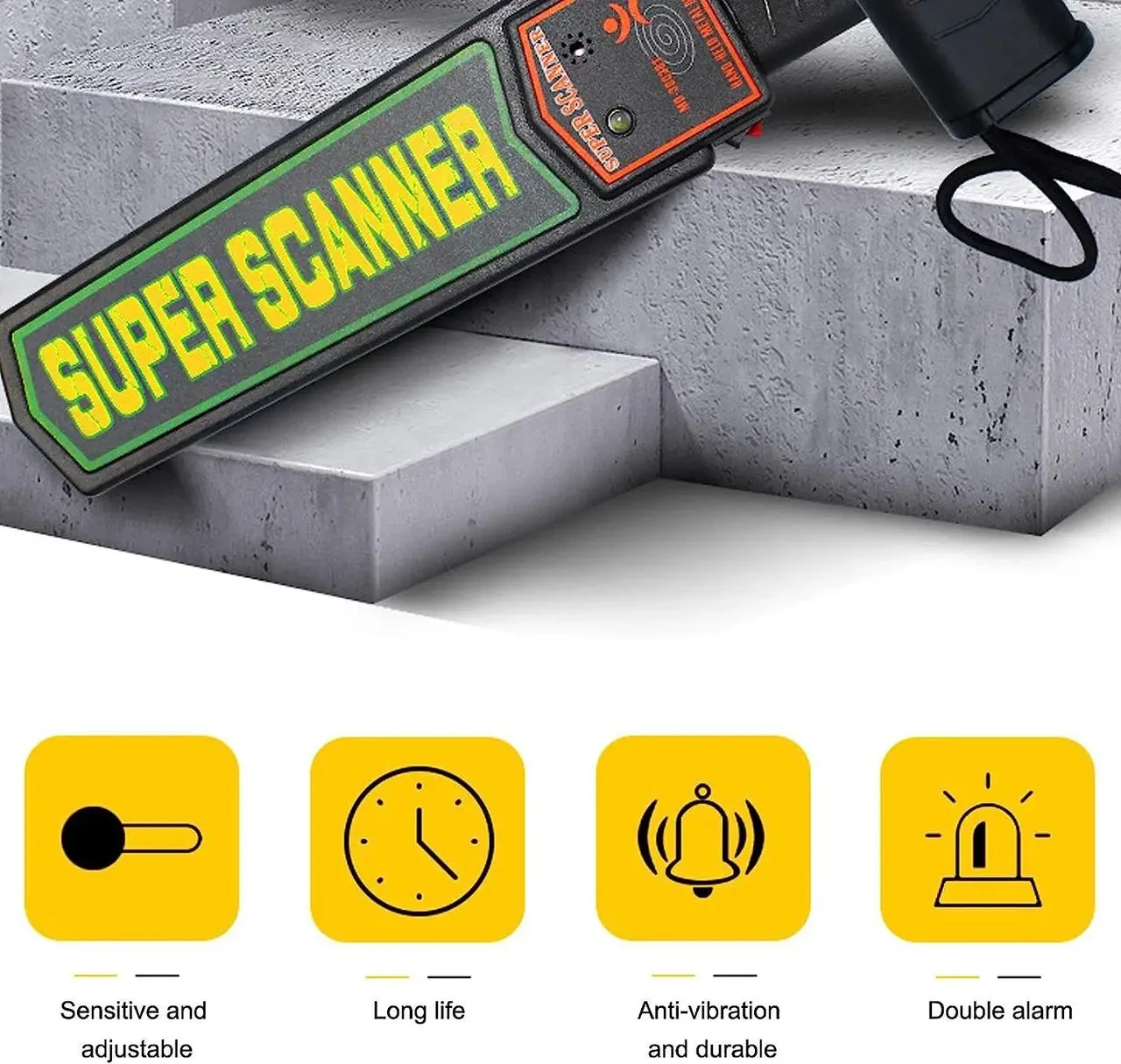 Металлоискатель Super Scanner MD3003B1 | Ручной металлодетектор | Досмотровый металлоискатель