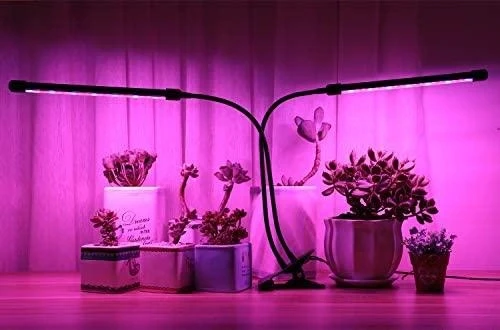 Світлодіодна фітолампа для росту рослин і розсади ZW-2 Повний спектр 2 голови LED