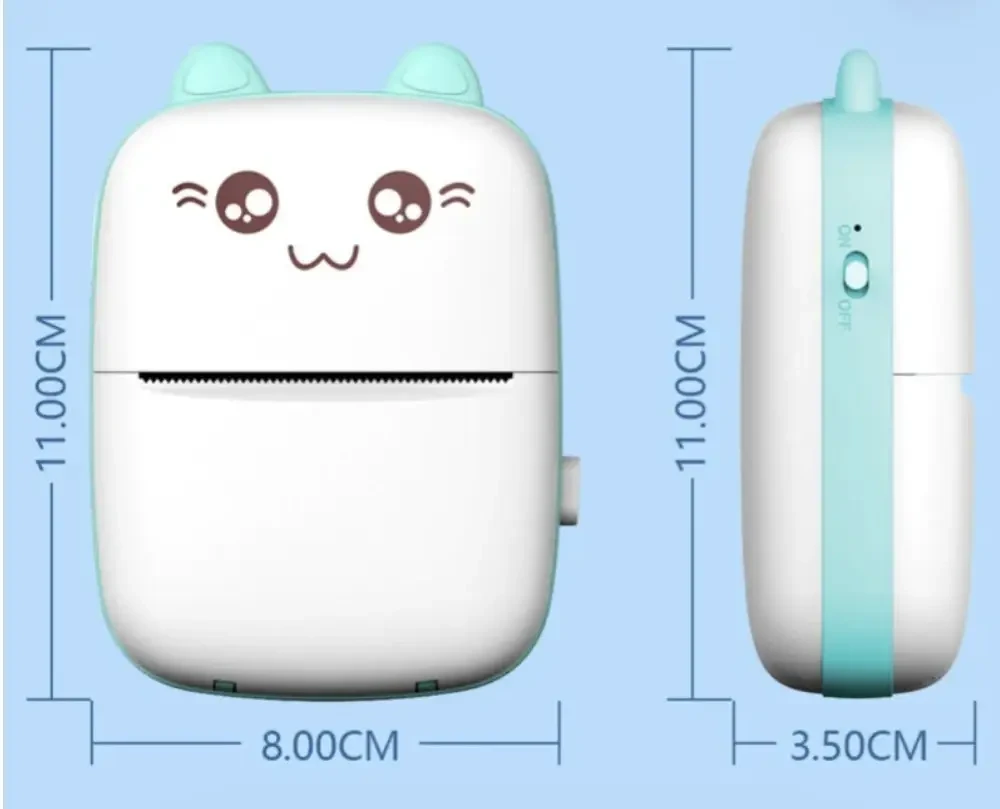 Портативный СИНИЙ детский мини принтер (Mini Printer), термопринтер , карманный детский принтер