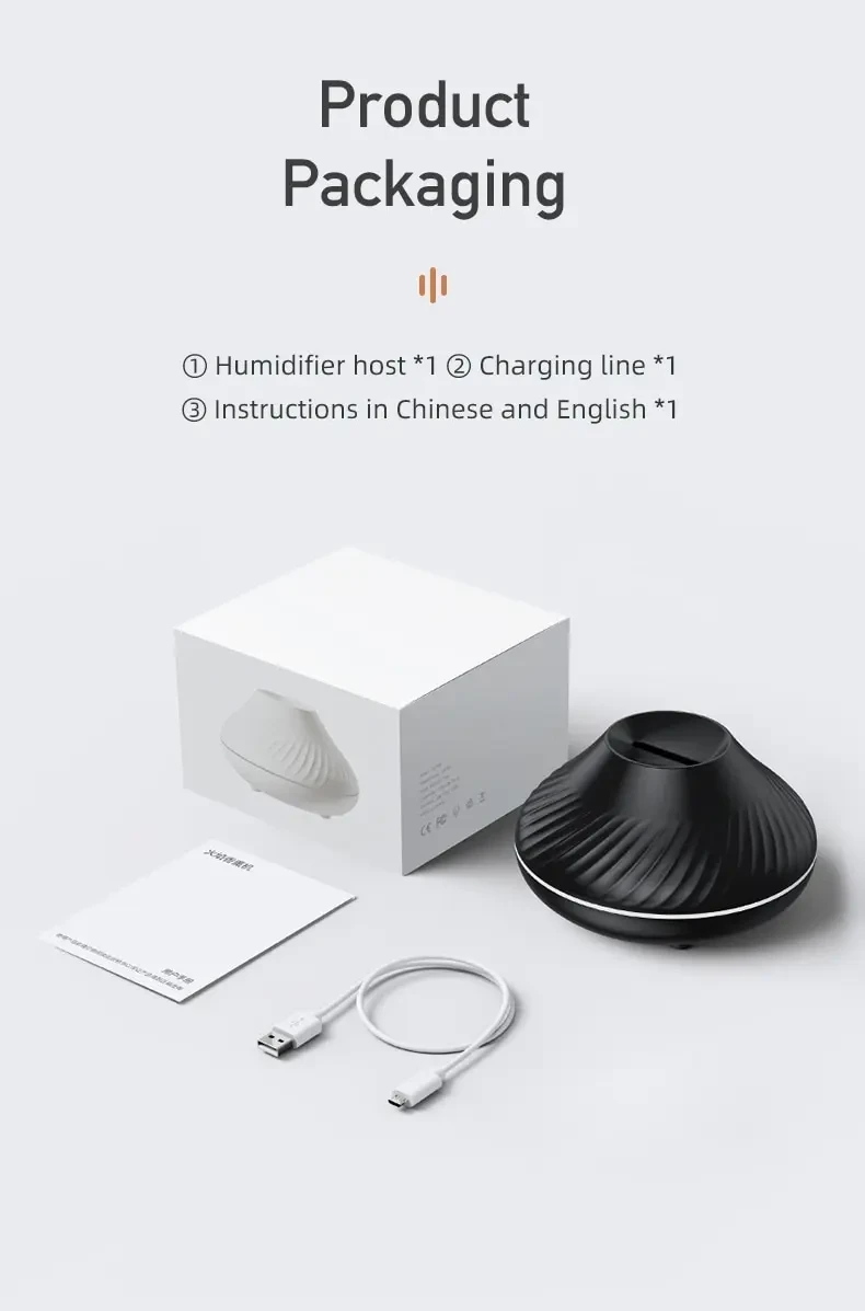Увлажнитель воздуха Вулкан мини Valcano humidifier BLACK