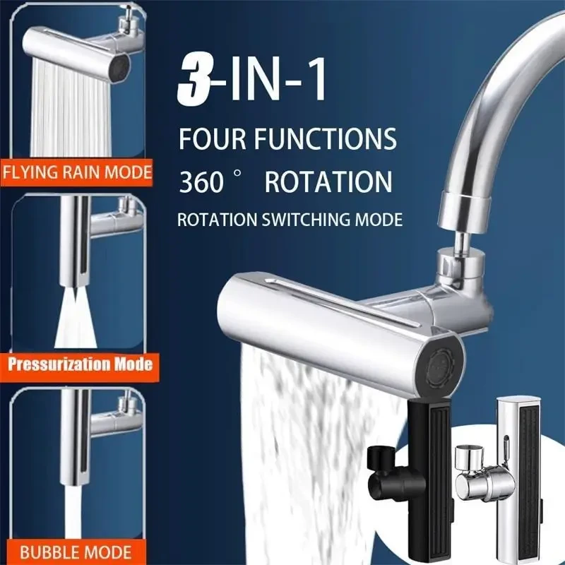 Змішувач для кухні з водоспадом поворотний барботер SHOWER HEAD AND527