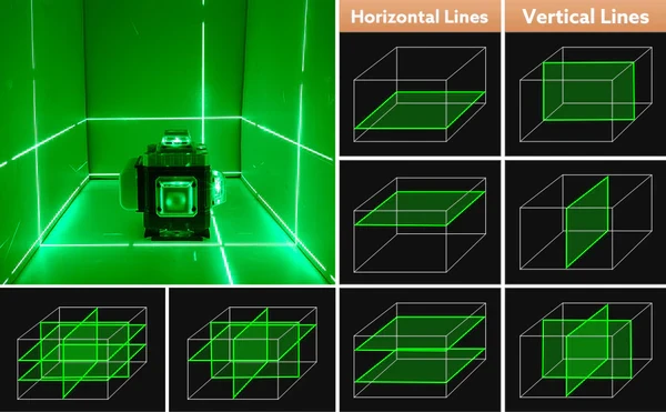 ВЕЛИКИЙ Перехресний лазерний рівень Laser на 2 акумулятори