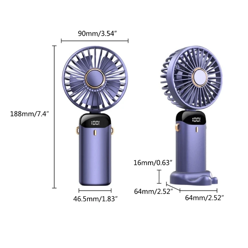 Аккумуляторный вентилятор ручной портативный дорожный с зарядкой от USB FAN1012