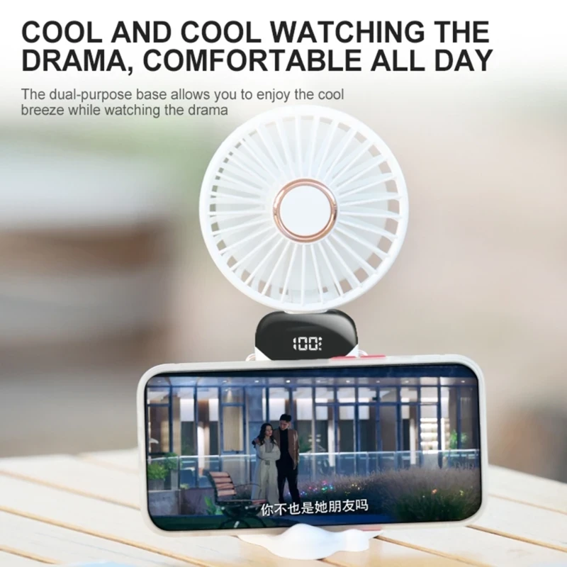 Аккумуляторный вентилятор ручной портативный дорожный с зарядкой от USB FAN1012