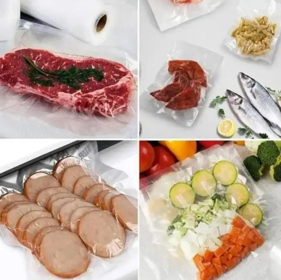 Вакуумні пакети для вакууматора 30х500 см у рулоні харчові для зберігання їжі продуктів