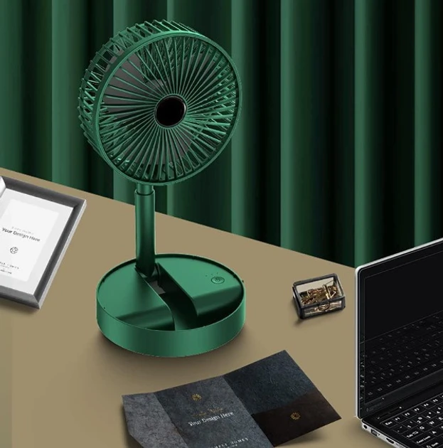 Складной аккумуляторный мини-вентилятор с USB-зарядкой XL 908 зеленый