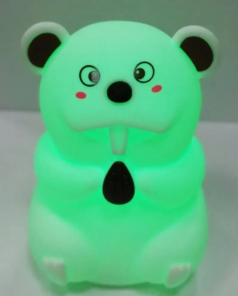 Силіконовий нічник Бобер 7 LED кольорів USB нічник-світильник