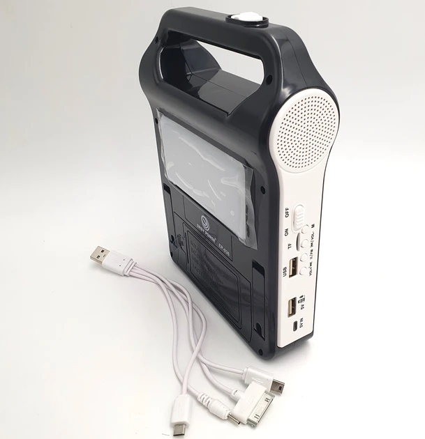 Радио-фонарь с солнечной панелью Bluetooth Power Bank станция 2400мА (съёмные 2*18650) EASY POWER EP-036