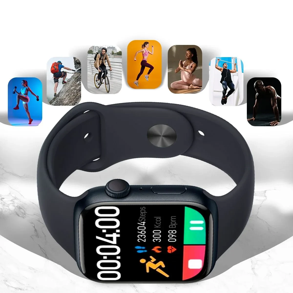 Смарт-часы LAXASFIT S9 Pro с сенсорным экраном и Bluetooth, водонепроницаемые, Черные